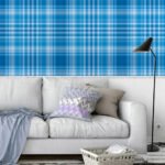 Papel de Parede Xadrez Azul Claro