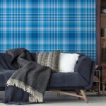 Papel de Parede Xadrez Azul Claro - Imagem 2