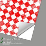 Papel de Parede Xadrez Retro Vermelho - Imagem 3