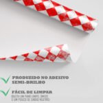 Papel de Parede Xadrez Retro Vermelho - Imagem 4