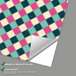 Papel de Parede Xadrez Retrô Rosa e Verde - Imagem 5