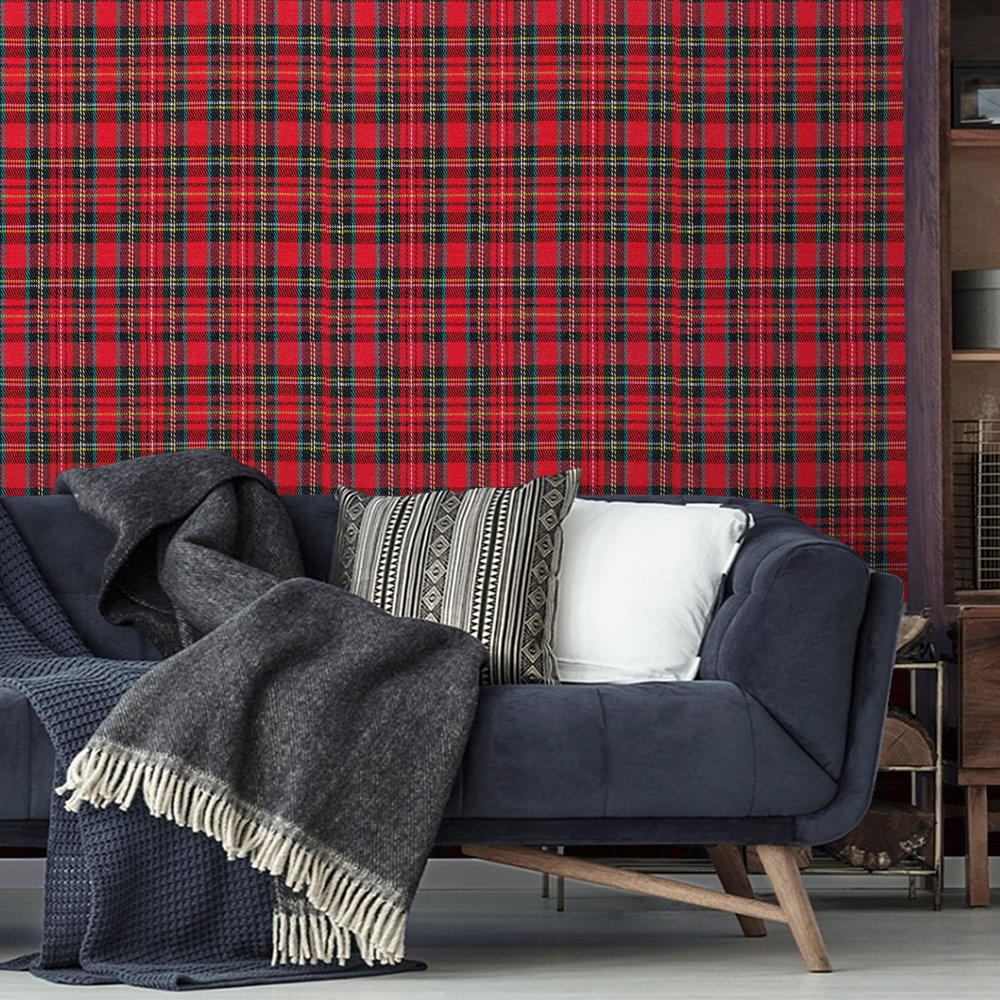 papel-de-parede-xadrez-0016-2 Papel de Parede Xadrez Vermelho e Preto - Imagem 1