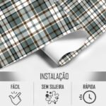 Papel de Parede Xadrez Verde e Marrom - Imagem 4