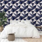 Papel de Parede Zara Blue Gold Com Marmore - Imagem 3